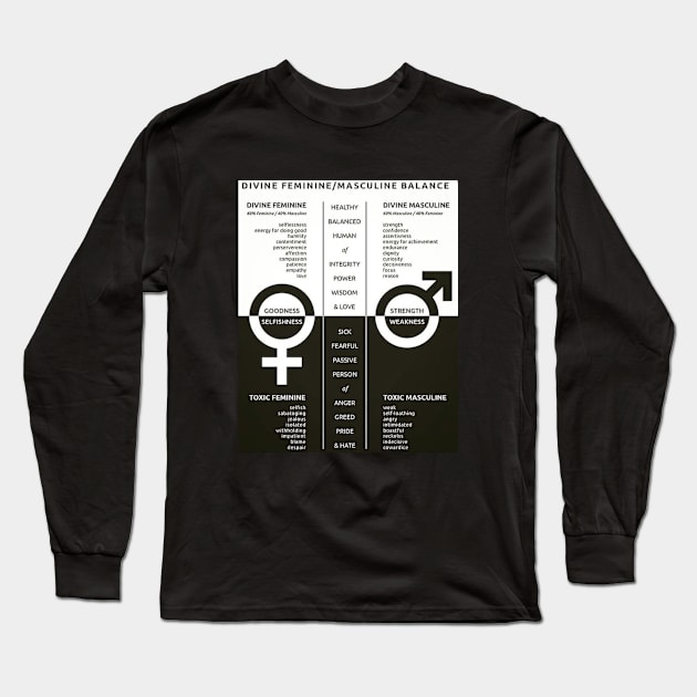 Divine Balance Long Sleeve T-Shirt by BenjiRetroWave